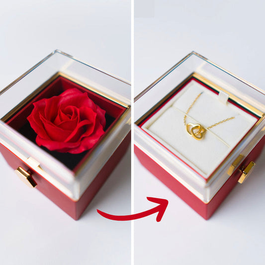 Herz-Halskette Geschenkbox Rosa - Elegantes Liebesgeschenk